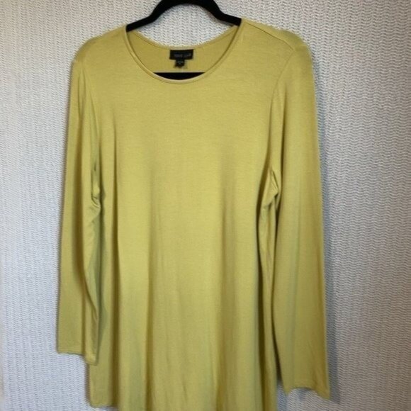 J.Jill Collection Chartreuse Green L Long Sleeve Top Sz Medium Everyday Capsule - Picture 5 of 9